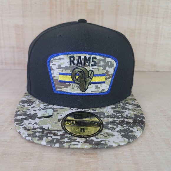Los Angeles Rams New Era NFL Salute to Service   59FIFTY Fitted Sz 8 NWT - Picture 2 of 10